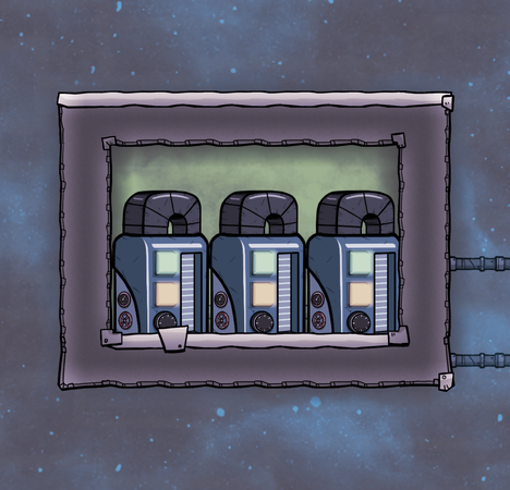 A feedback loop chlorine room with 3 liquid reservoirs.