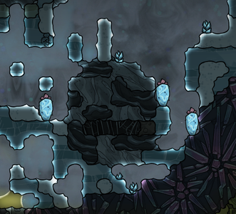 A buried geyser in the frozen biome.